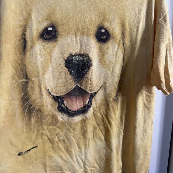 The Mountain Shirt Mens Golden Retriever Labrador Dog Face Yellow Tie Dye - Picture 2 of 5